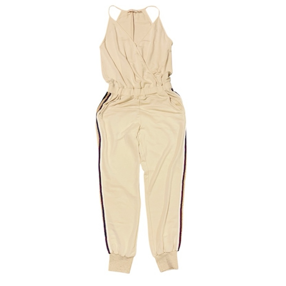 Ramy Brook Cream Jumpsuit with Striped Accents